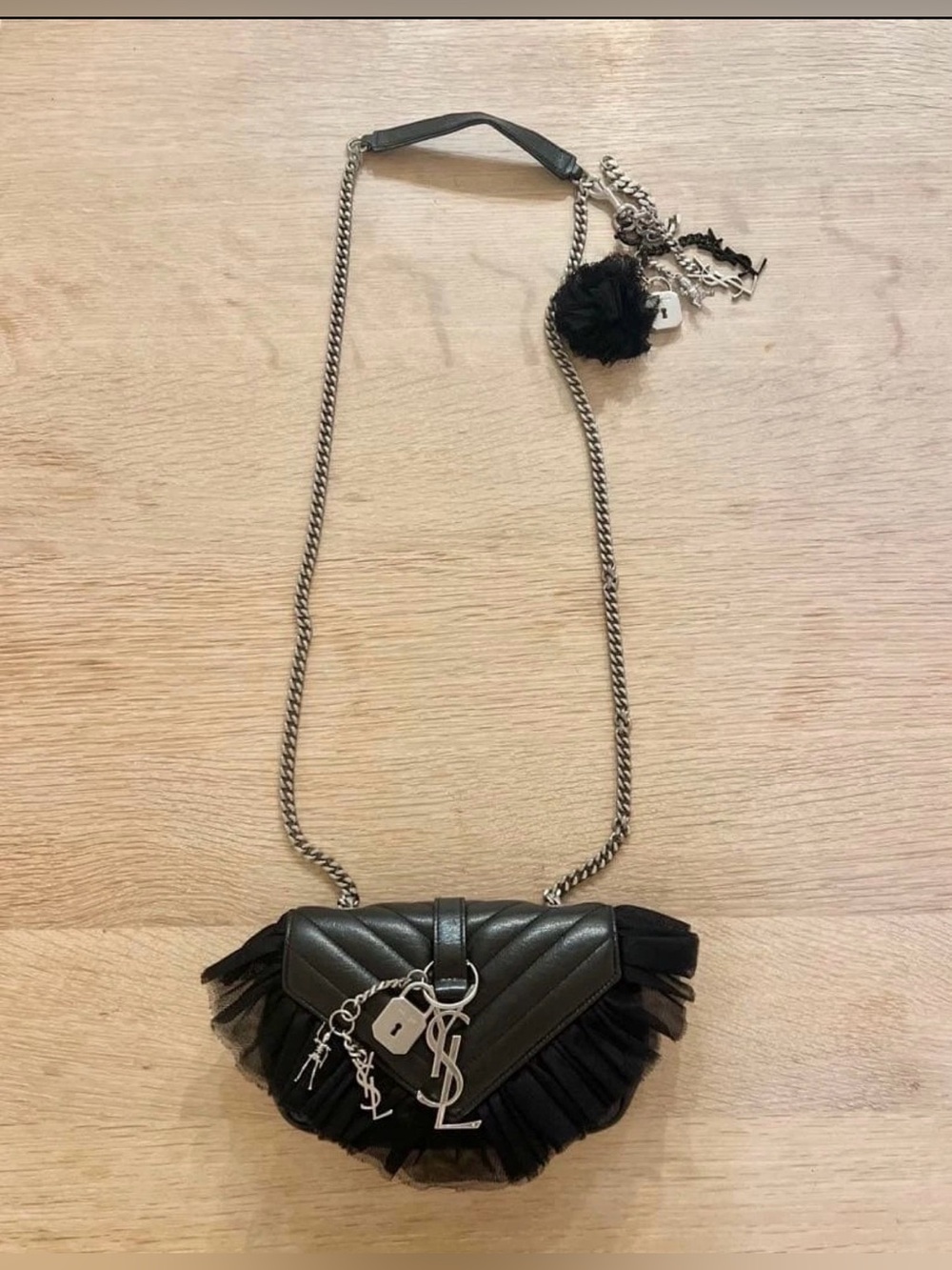 YSL Saint Laurent Baby Chai Punk Frill
Shoulder Chain Bag